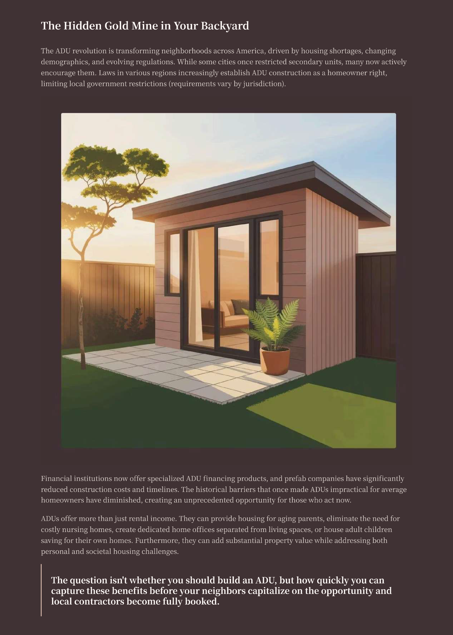 Build & Rent Your ADU