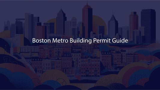 City skyline with 'Boston Metro Building Permit Guide' text overlay