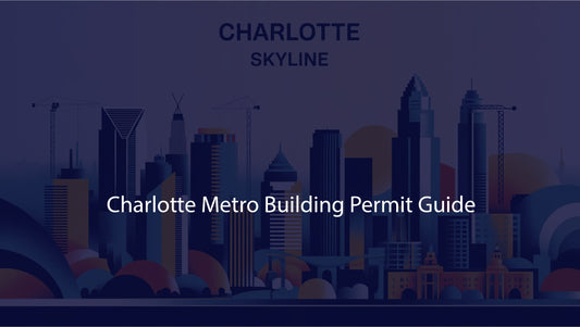 Charlotte skyline with text about Charlotte Metro Building Permit Guide