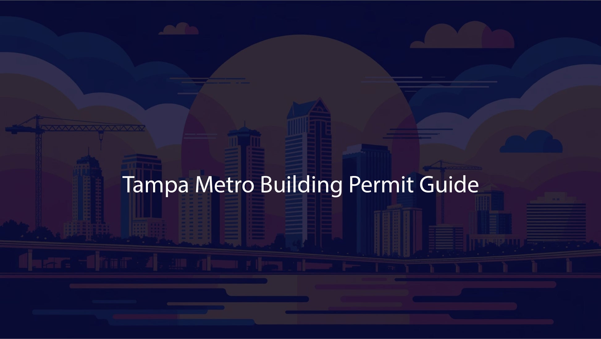 City skyline with 'Tampa Metro Building Permit Guide' text on a dark background